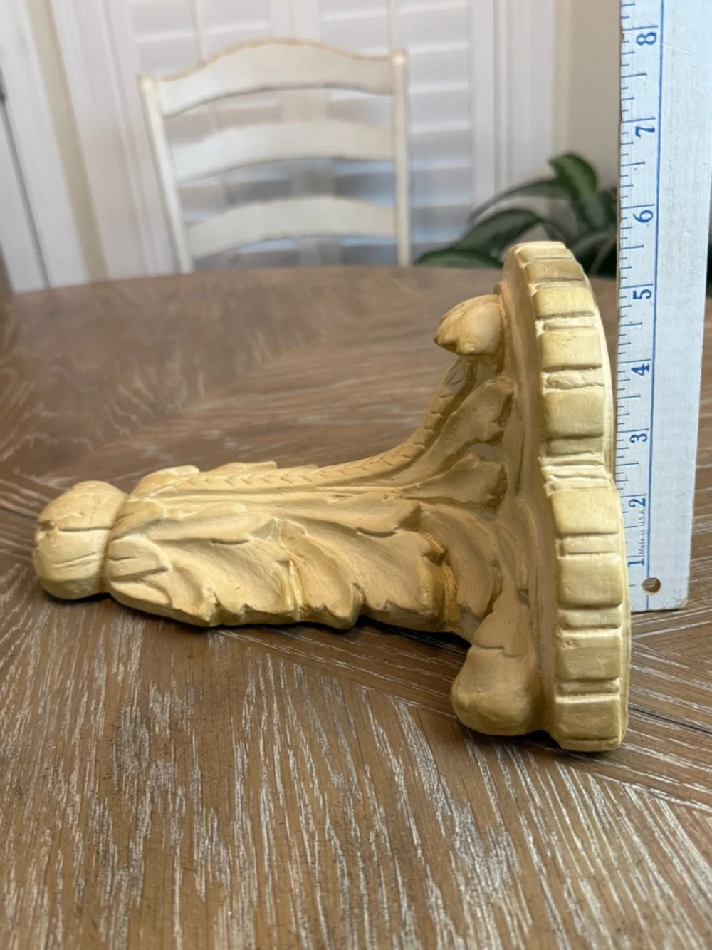 Vintage Wall Shelf Plaque Sconce 9.5” ornate scrolling acanthus leaf